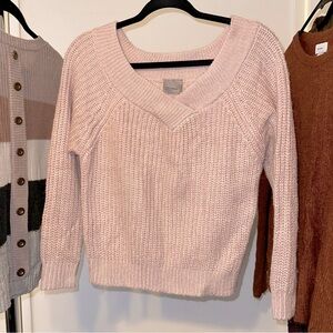 Vero Moda pink knitted v-neck sweater